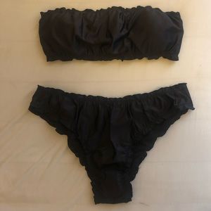 Black Ruffled Bikini